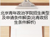 北京青年政治学院招生类型及申请条件解读(北青政招生条件解析)
