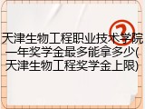 天津生物工程职业技术学院一年奖学金最多能拿多少(天津生物工程奖学金上限)