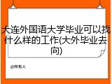 大连外国语大学毕业可以找什么样的工作(大外毕业去向)