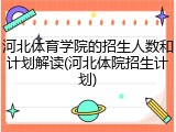 河北体育学院的招生人数和计划解读(河北体院招生计划)