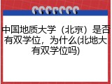 中国地质大学（北京）是否有双学位，为什么(北地大有双学位吗)