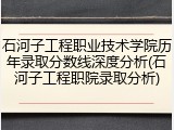 石河子工程职业技术学院历年录取分数线深度分析(石河子工程职院录取分析)