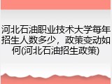 河北石油职业技术大学每年招生人数多少，政策变动如何(河北石油招生政策)