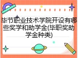 毕节职业技术学院开设有哪些奖学和助学金(毕职奖助学金种类)