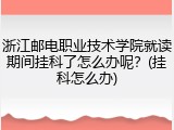 浙江邮电职业技术学院就读期间挂科了怎么办呢？(挂科怎么办)