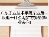 广东职业技术学院毕业后一般能干什么呢(广东职院毕业去向)