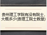 贵州理工学院有没有院士,大概多少(贵理工院士数量)