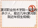 漯河职业技术学院一届招收多少人,最近几年(漯河职院近年招生规模)