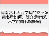 海南艺术职业学院的图书馆藏书量如何，简介(海南艺术学院图书馆概况)