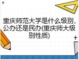 重庆师范大学是什么级别，公办还是民办(重庆师大级别性质)