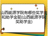 山西能源学院有哪些奖学金和助学金呢(山西能源学院奖助学金)