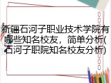 新疆石河子职业技术学院有哪些知名校友，简单分析(石河子职院知名校友分析)