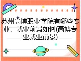 苏州高博职业学院有哪些专业，就业前景如何(高博专业就业前景)