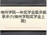 宿州学院一年奖学金最多能拿多少(宿州学院奖学金上限)