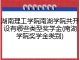 湖南理工学院南湖学院共开设有哪些类型奖学金(南湖学院奖学金类别)