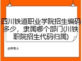 四川铁道职业学院招生编码多少，隶属哪个部门(川铁职院招生代码归属)