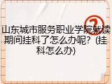 山东城市服务职业学院就读期间挂科了怎么办呢？(挂科怎么办)