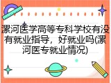 漯河医学高等专科学校有没有就业指导，好就业吗(漯河医专就业情况)