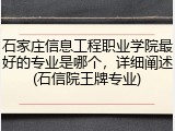 石家庄信息工程职业学院最好的专业是哪个,详细阐述(石信院王牌专业)