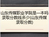 山东传媒职业学院是一本吗录取分数线多少(山东传媒录取分数)
