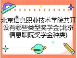 北京信息职业技术学院共开设有哪些类型奖学金(北京信息职院奖学金种类)