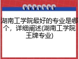 湖南工学院最好的专业是哪个，详细阐述(湖南工学院王牌专业)