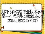 沈阳北软信息职业技术学院是一本吗录取分数线多少(沈阳北软录取分数)