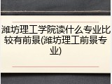 潍坊理工学院读什么专业比较有前景(潍坊理工前景专业)