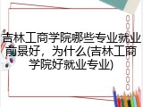 吉林工商学院哪些专业就业前景好,为什么(吉林工商学院好就业专业)