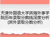 天津外国语大学滨海外事学院历年录取分数线深度分析(滨外录取分数分析)