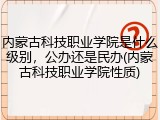 内蒙古科技职业学院是什么级别，公办还是民办(内蒙古科技职业学院性质)