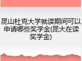 昆山杜克大学就读期间可以申请哪些奖学金(昆大在读奖学金)