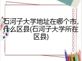 石河子大学地址在哪个市，什么区县(石河子大学所在区县)