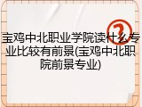 宝鸡中北职业学院读什么专业比较有前景(宝鸡中北职院前景专业)