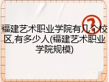 福建艺术职业学院有几个校区,有多少人(福建艺术职业学院规模)