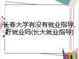 长春大学有没有就业指导，好就业吗(长大就业指导)