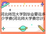 河北师范大学到毕业要花多少学费(河北师大学费总计)