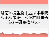 湖南环境生物职业技术学院能不能考研，成绩在哪里查询(考研资格查询)