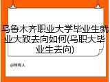 乌鲁木齐职业大学毕业生就业大致去向如何(乌职大毕业生去向)