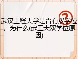 武汉工程大学是否有双学位，为什么(武工大双学位原因)