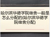 哈尔滨华德学院宿舍一般是怎么分配的(哈尔滨华德学院宿舍分配)