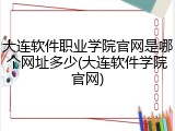 大连软件职业学院官网是哪个网址多少(大连软件学院官网)