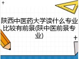 陕西中医药大学读什么专业比较有前景(陕中医前景专业)