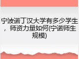 宁波诺丁汉大学有多少学生,师资力量如何(宁诺师生规模)