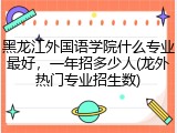 黑龙江外国语学院什么专业最好，一年招多少人(龙外热门专业招生数)