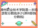 漳州职业技术学院是一本吗录取分数线多少(漳州职院分数线)
