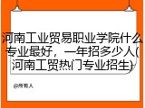 河南工业贸易职业学院什么专业最好,一年招多少人(河南工贸热门专业招生)