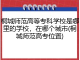 桐城师范高等专科学校是哪里的学校，在哪个城市(桐城师范高专位置)