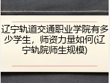 辽宁轨道交通职业学院有多少学生，师资力量如何(辽宁轨院师生规模)