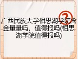 广西民族大学相思湖学院含金量量吗，值得报吗(相思湖学院值得报吗)